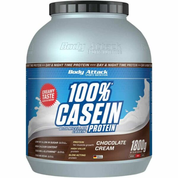 Body Attack 100% Casein Protein 1800g Erdbeere