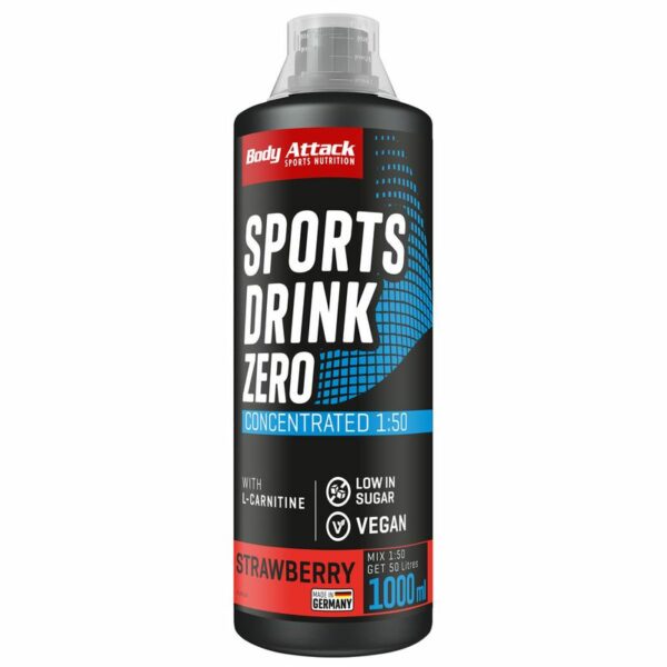 Body Attack Sports Drink Zero 1000ml Erdbeere