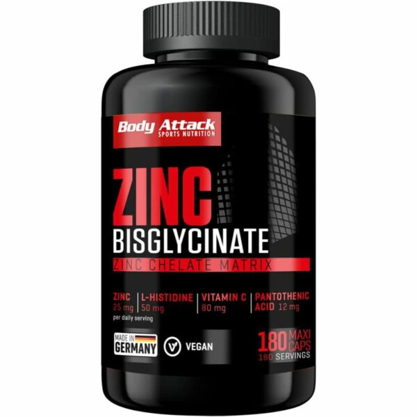 Body Attack Zinc Bisglycinate 180 Kapseln