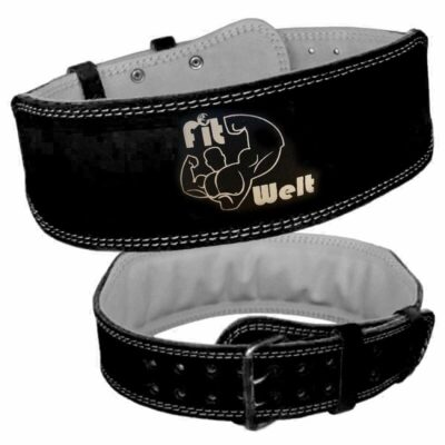 FitWelt Gewichthebergürtel Leder Schwarz XL