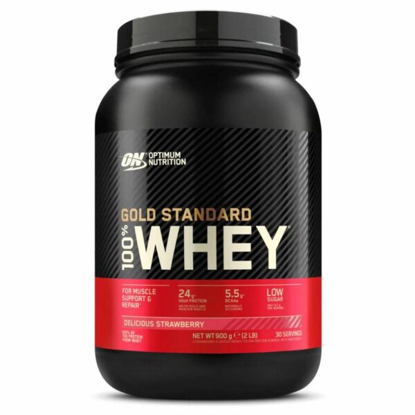 Optimum Nutrition 100% Whey Gold Standard 900g Delicious Erdbeere