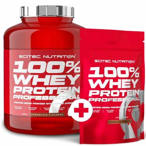 Scitec Nutrition 100% Whey Protein Professional 2350g + 500g Erdbeere Schokolade