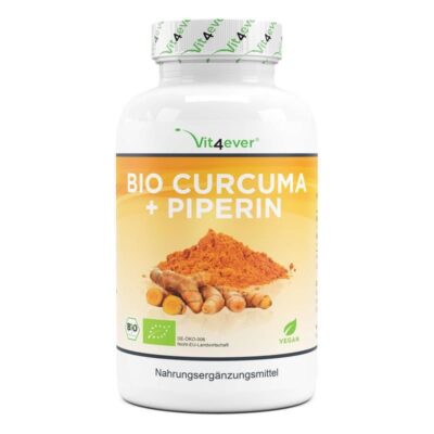 Vit4ever Bio Curcuma + Piperin 365 Kapseln