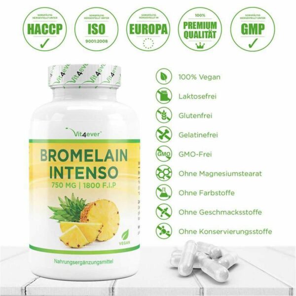 Vit4ever Bromelain Intenso 120 Kapseln