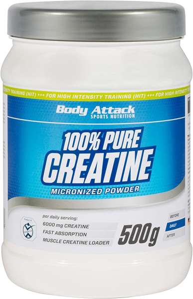 Body Attack 100% Pure Creatine Pulver, 500g