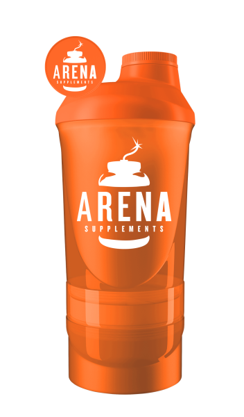 Arena Supplements Wave+ Shaker 600ml(+200ml+150ml) Schwarz, 1 Stück
