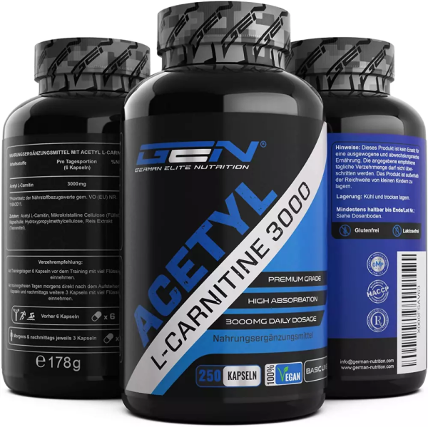 GEN Acetyl L-Carnitin 3000 mg, 250 Kapseln