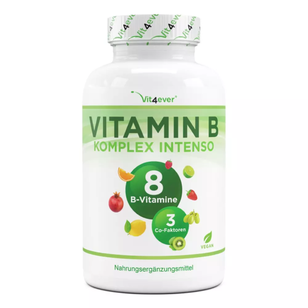 Vit4ever Vitamin B Komplex Intenso - alle 8 B-Vitamine + 3 Co-Faktoren, 240 Kapseln