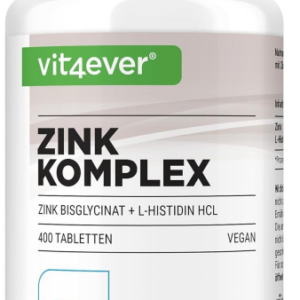 Vit4ever Zink Komplex Zinkbisglycinat & L-Histidin, 400 Tabletten