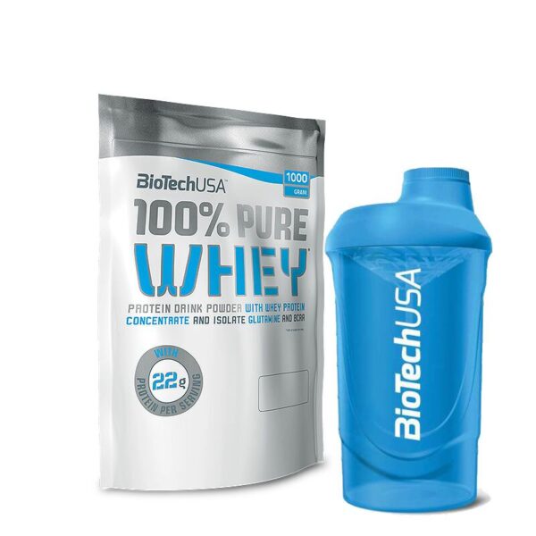 Biotech USA 100% Pure Whey 1000g Banane + Shaker