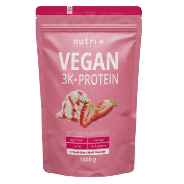 Nutri+ Vegan 3K Protein 1000g Erdbeere-Sahne