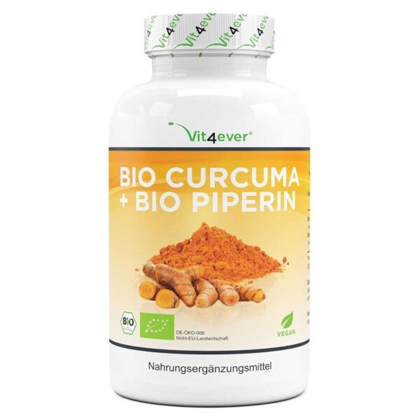 Vit4ever Bio Curcuma + Bio Piperin 240 Kapseln