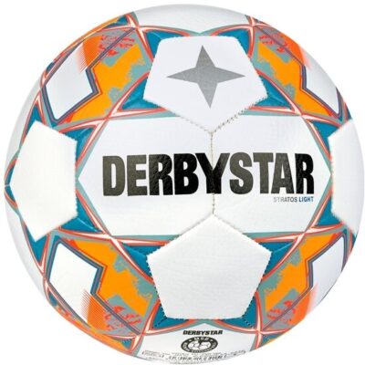 10er Ballpaket Derbystar Fussball Stratos TT v23 Trainingsball light Größe 4 weiß/blau/orange
