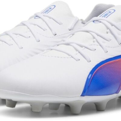 Puma King Match FG/AG Fussballschuhe Kinder puma white-bluemazing-flat light gray 38,5