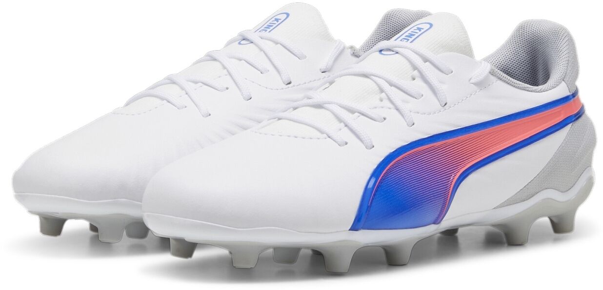Puma King Match FG/AG Fussballschuhe Kinder puma white-bluemazing-flat light gray 37,5