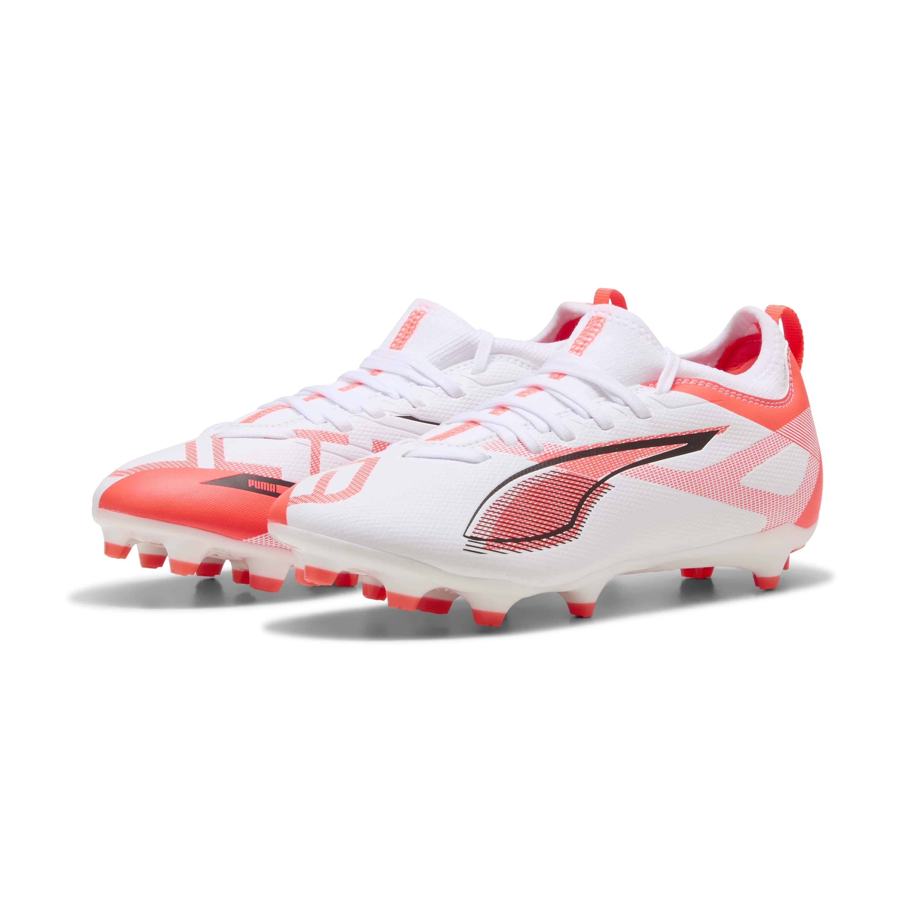 Puma Ultra 5 Match FG/AG Kinder Fussballschuhe puma white-puma black-glowing red 34