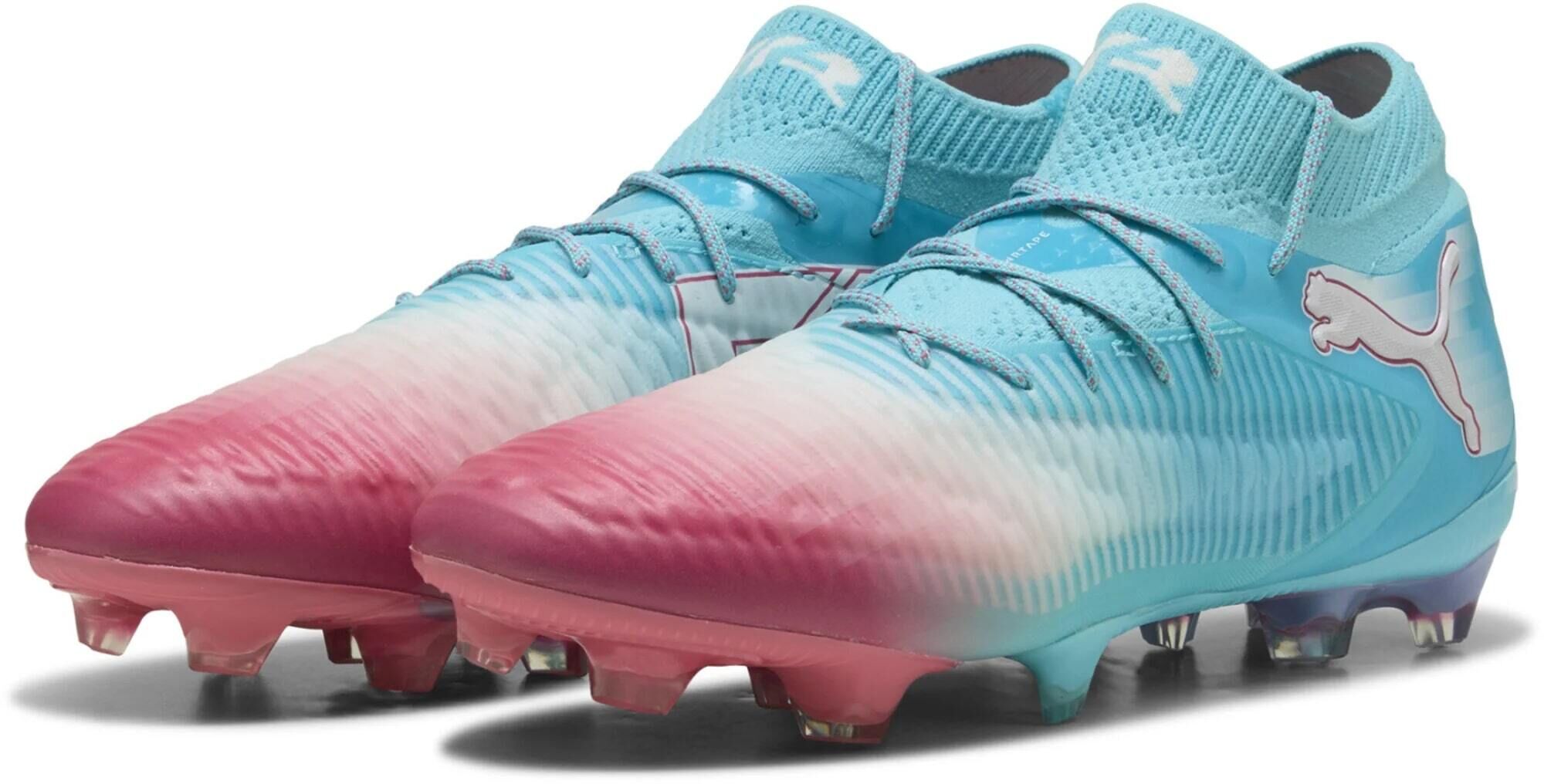 Puma Future 8 Ultimate Recharge FG Sonderedtion Fussballschuhe hero blue-puma white-sunset pink 41