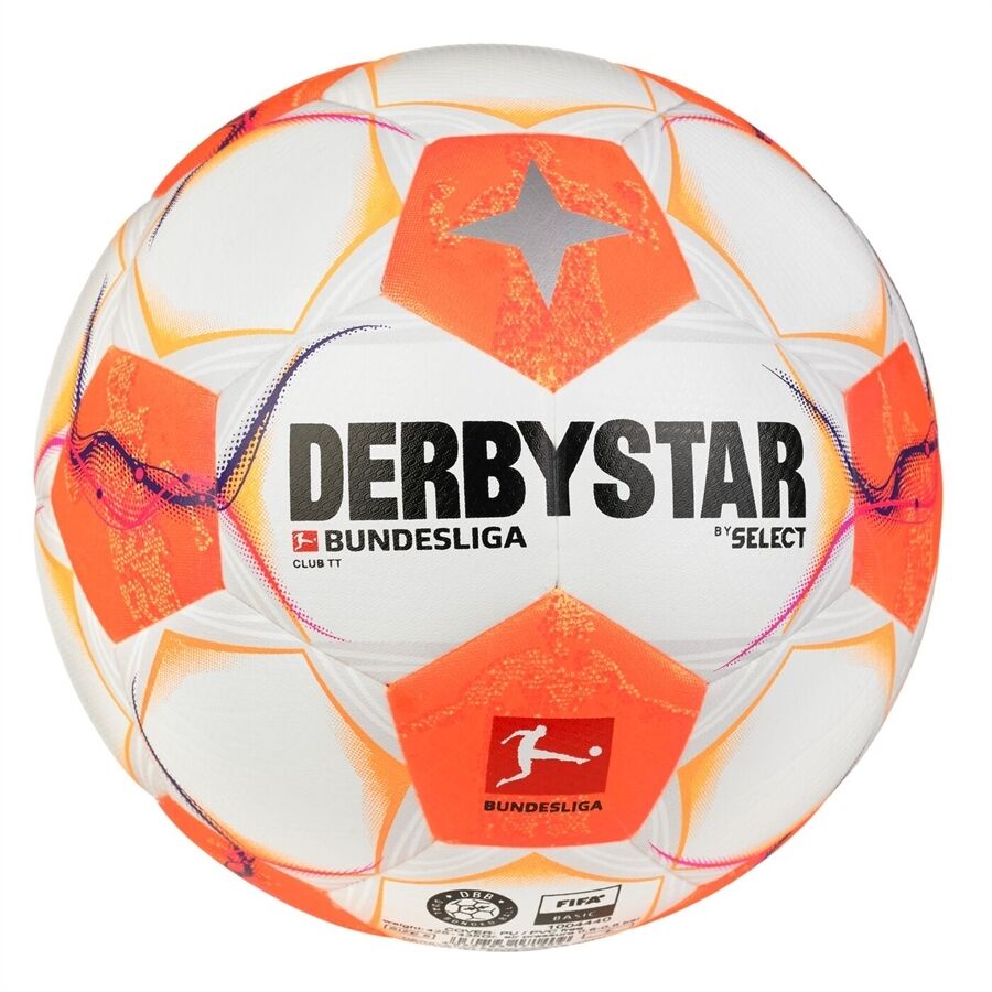 10er Paket Derbystar Fussball-BL CLUB TT – weiss/orange – 5