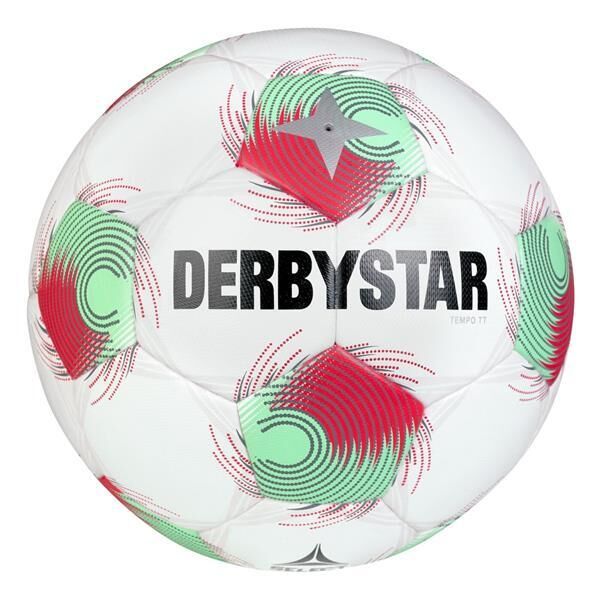 10er Ballpaket Derbystar FB-TEMPO TT Trainingsball- weiss/rot/grün - 5