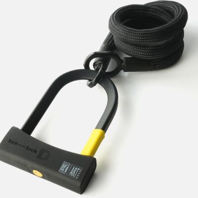 Texlock Bügelschloss mit Textilseil eyelet 120 D-lock M onyx black