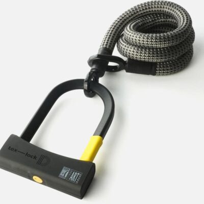 Texlock Bügelschloss mit Textilseil eyelet 120 D-lock M electric grey