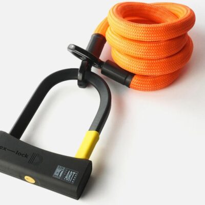 Texlock Bügelschloss mit Textilseil eyelet 160 D-lock L acid orange