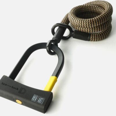 Texlock Bügelschloss mit Textilseil eyelet 120 D-lock M wild hemp
