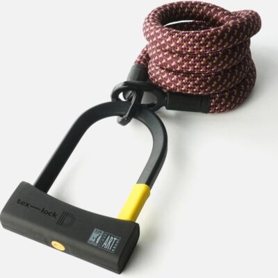 Texlock Bügelschloss mit Textilseil eyelet 160 D-lock L chateau red