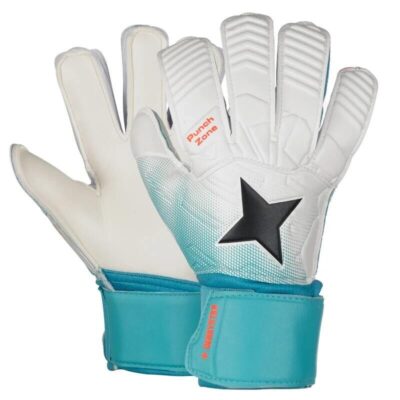 Derbystar Attack XP17 Torwarthandschuhe weiss tuerkis schwarz 4