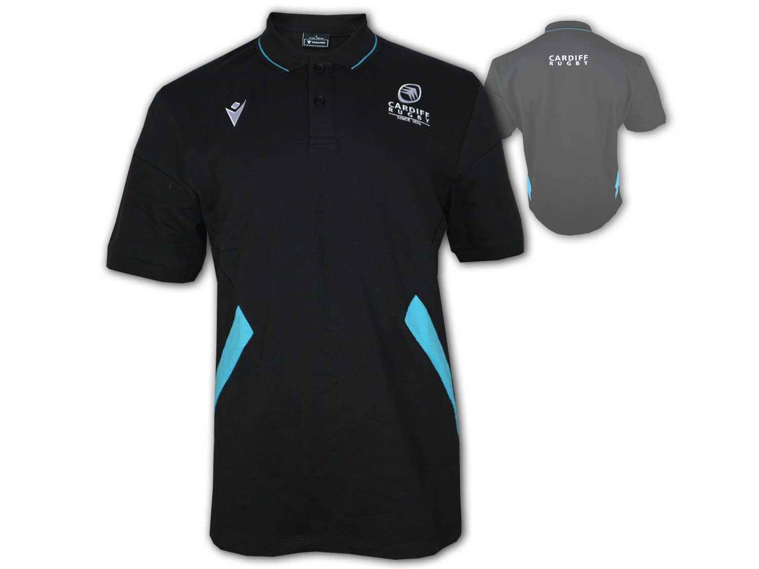 Macron Cardiff Blues Rugby Poloshirt 23 24