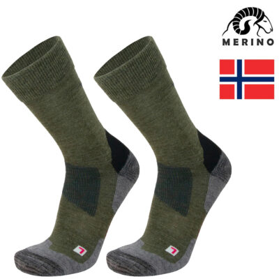 wapiti - Merino Trekking Wandersocken - anatomisch geformt, green