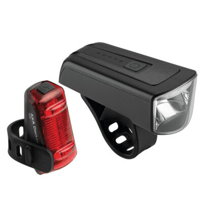 AXA Dwn 100 Front- und Dwn Rücklicht, USB LED-Akku-Beleuchtungsset AXA Dwn 100