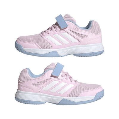 adidas Speedcourt Kinder Velcro Indoorschuhe pink/weiß/blau 33 (33 EU)