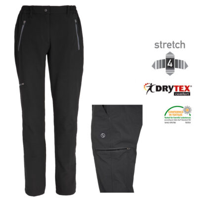 Silverpoint - Herren 4Wege-Stretch Trekkinghose Drytex - schwarz