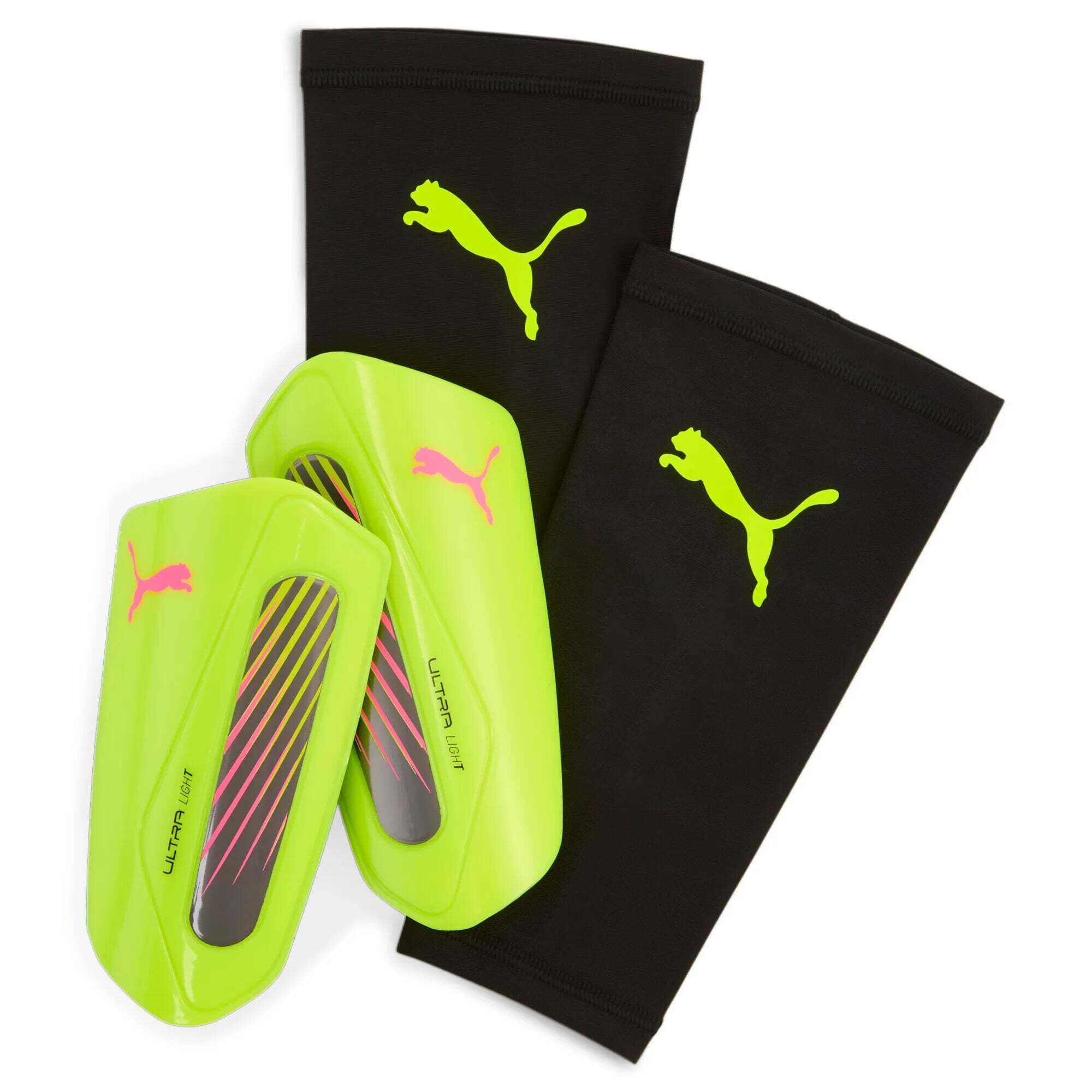 Puma Ultra Light Strap Schienbeinschoner yellow alert-puma aged silver M