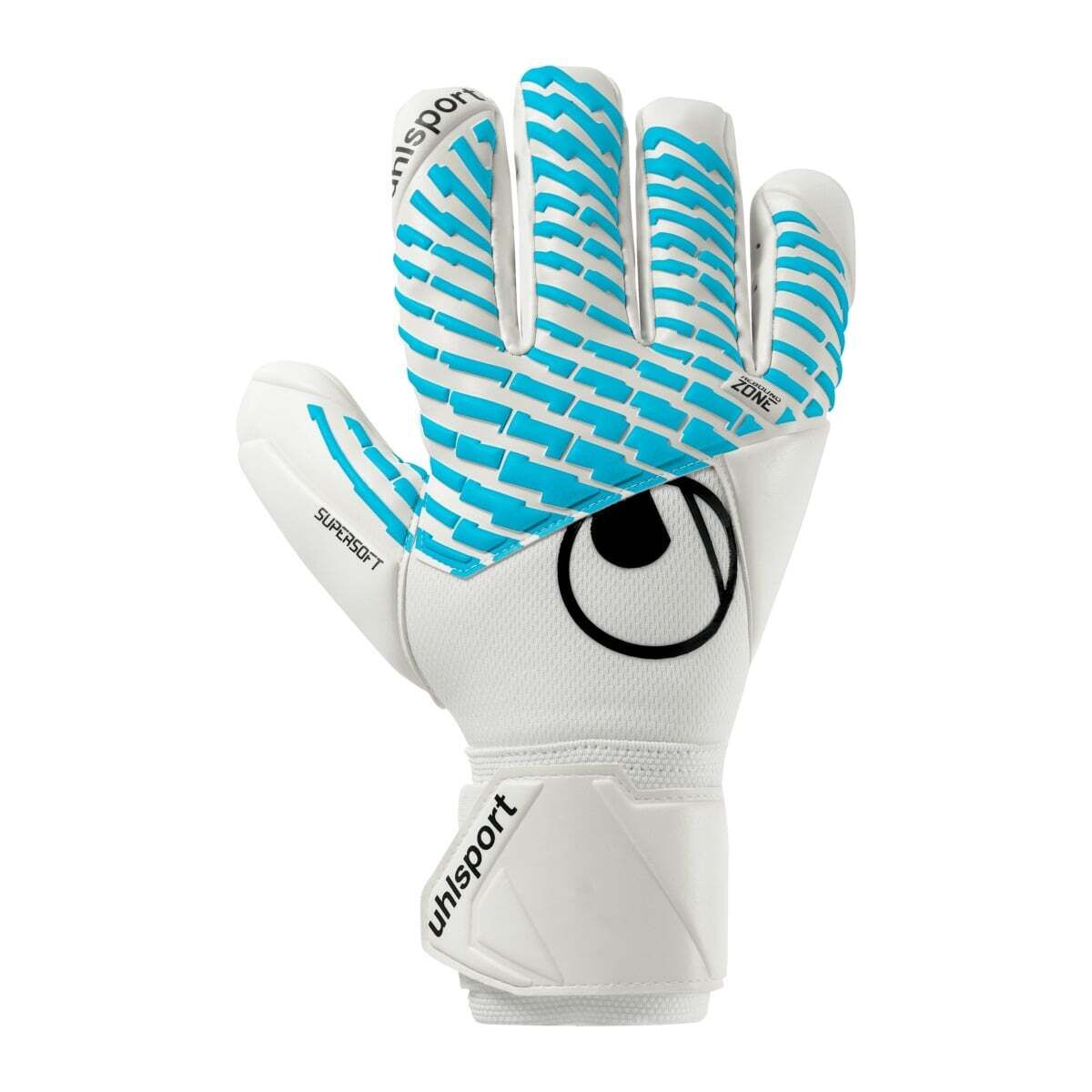 Uhlsport FM Cybertec Supersoft HN Torwarthandschuhe weiß/blau/schwarz 10