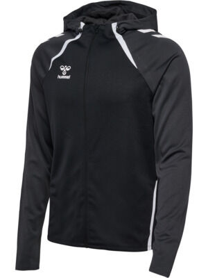 HUMMEL hmlLEAD 2.0 ZIP HOODIE - BLACK/ASPHALT - 2XL