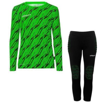 Progressive Goalkeeper Set langarm Kinder fluo grün/schwarz 152