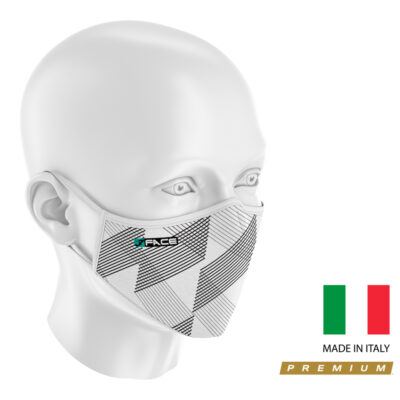 3Face - hochwertiger Mund - Nasenschutz - waschbar - wiederverwendbar - mit Membrane - Made in Italy - stripe