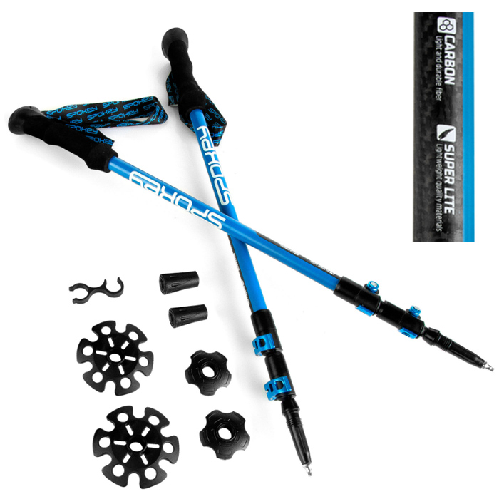 CARBON - Trekkingstöcke Spokey Wanderstöcke mit Schaumstoffgriff