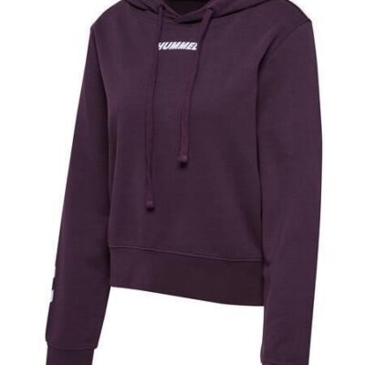 HUMMEL hmlELEMENTAL SHORT HOODIE WOMAN - PLUM PERFECT - L