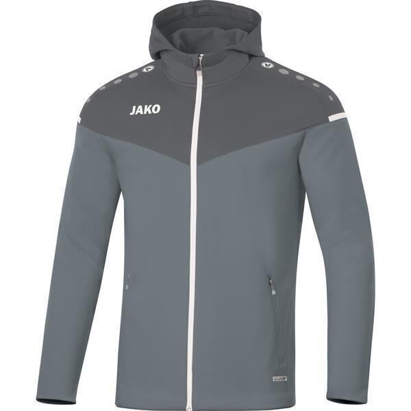 JAKO Kapuzenjacke Champ 2.0 L Steingrau/Anthra Light