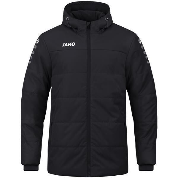JAKO Coachjacke Team mit Kapuze 128 Schwarz