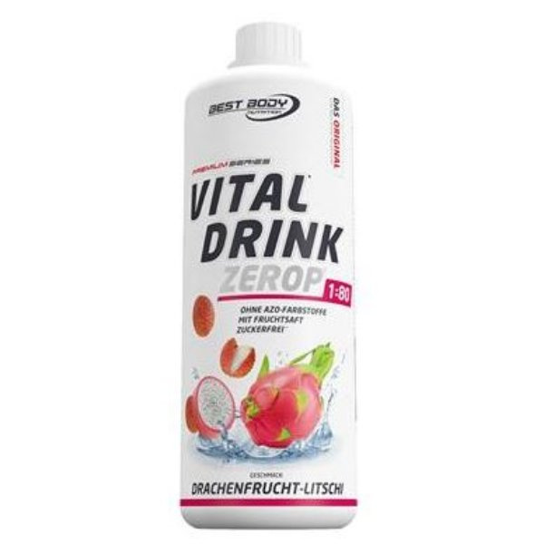 Best Body Nutrition Vital Drink, 1000ml Drachenfrucht-Litschi