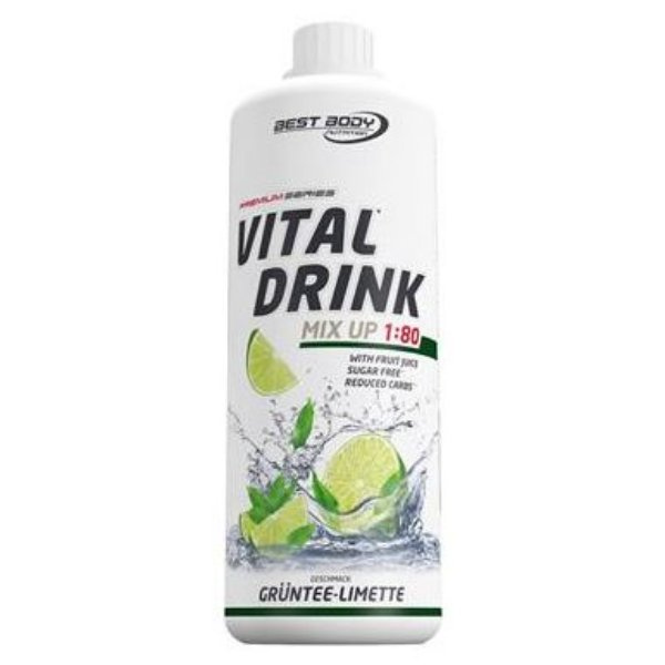 Best Body Nutrition Vital Drink, 1000ml Grüntee-Limette