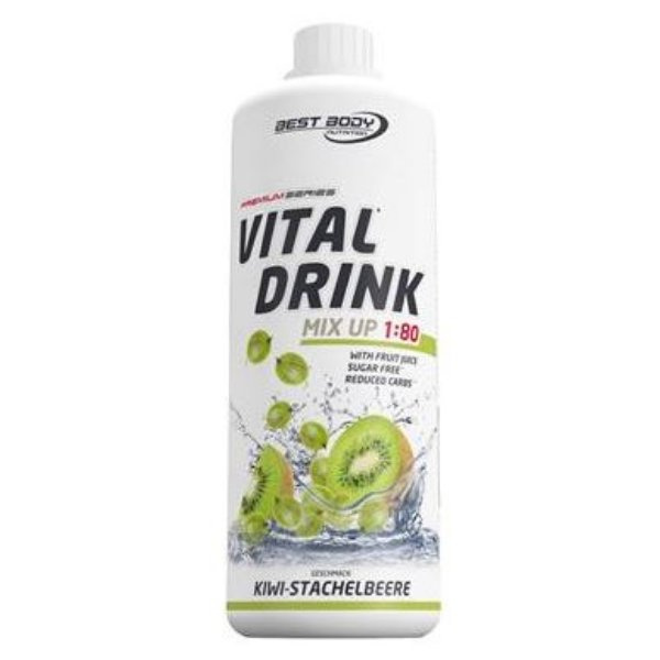 Best Body Nutrition Vital Drink, 1000ml Kiwi-Stachelbeere