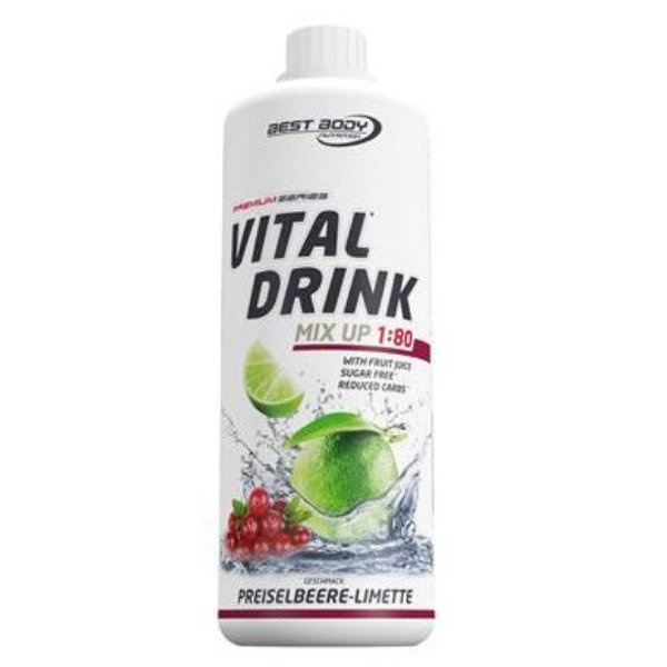 Best Body Nutrition Vital Drink, 1000ml Preiselbeer-Limette