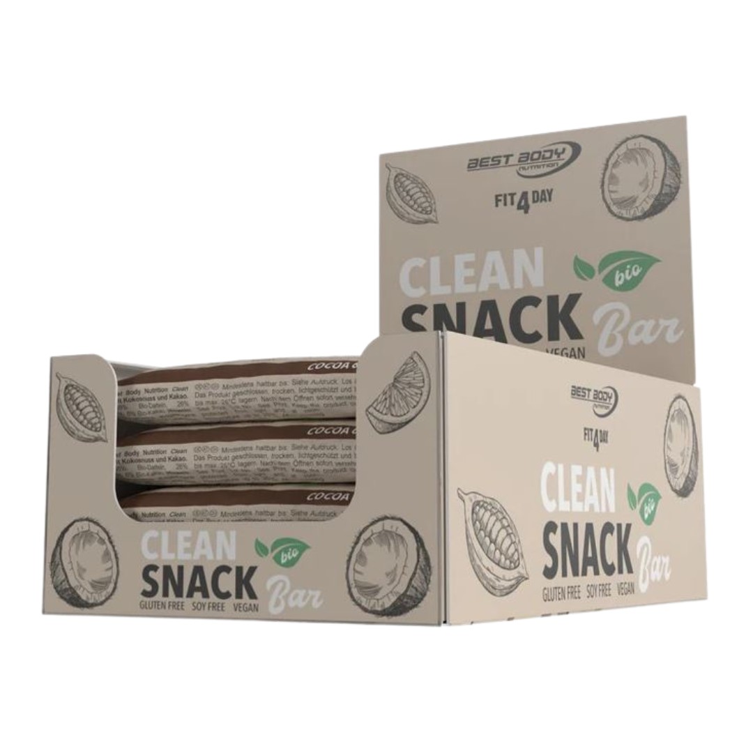 Best Body Nutrition Bio Clean Snack Bar - 20x50g im Karton Coconut & Cocoa (MHD: 24/11/25)
