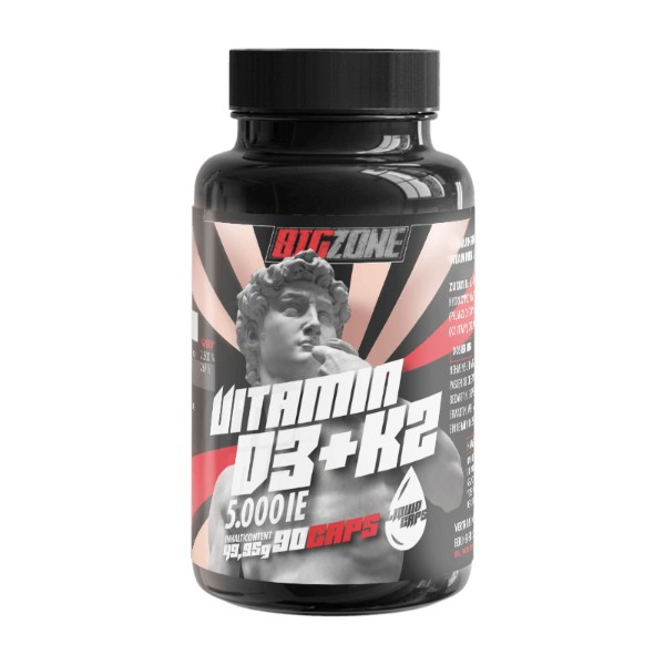Big Zone Vitamin D3 + K2, 90 Liquid Kaps.