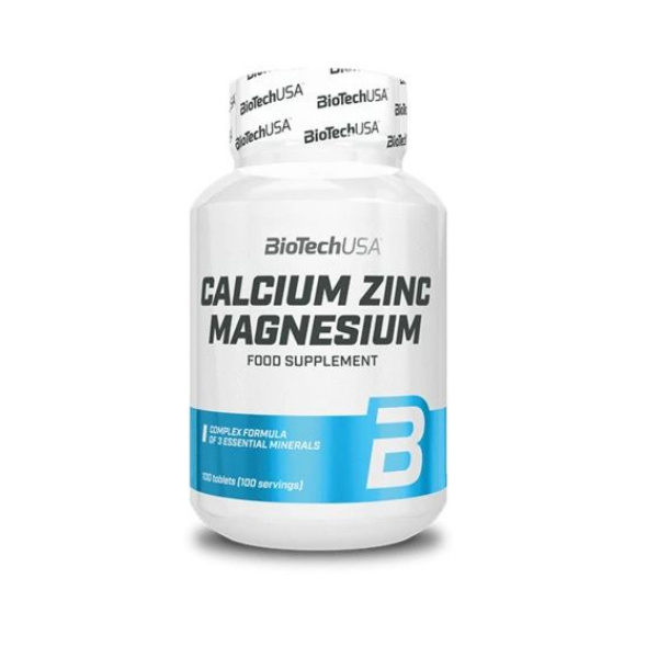 BioTech USA Calcium Zinc Magnesium, 100 Tabl.
